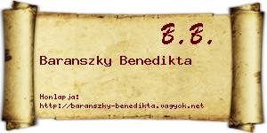 Baranszky Benedikta névjegykártya